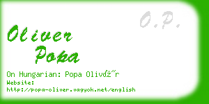 oliver popa business card